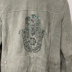Embellished Sage Green Women's Jacket